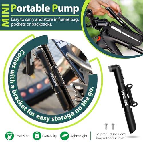 Portable Mini Bike Pump - 120 PSI Inflator for Schrader & Presta Valves