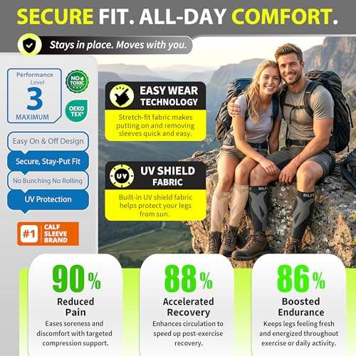 Calf Compression Sleeves for Pain Relief & Muscle Recovery