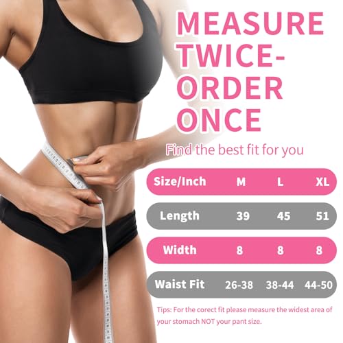 Waist Trainer Sweat Belt for Men & Women - Medium Black/Pink