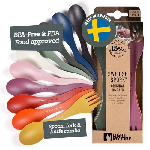 Light My Fire Spork Original 10-Pack 3-in-1 Camping Utensils - Multicolour