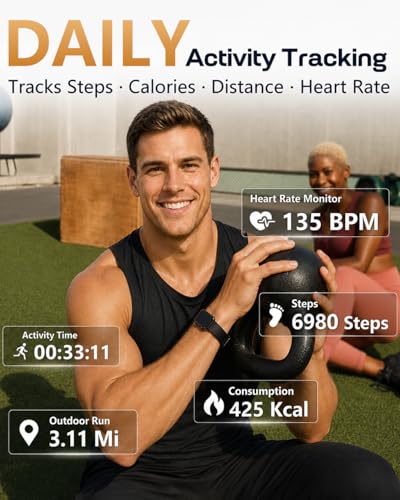Health Fitness Tracker with Heart Rate, Blood Pressure & Sleep Monitor