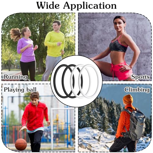 Silicone Patella Knee Straps - 4 Pack - Black and White
