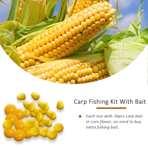Carp Fishing Hair Rigs Kit with Bait Hooks - Size #6, 41PCS