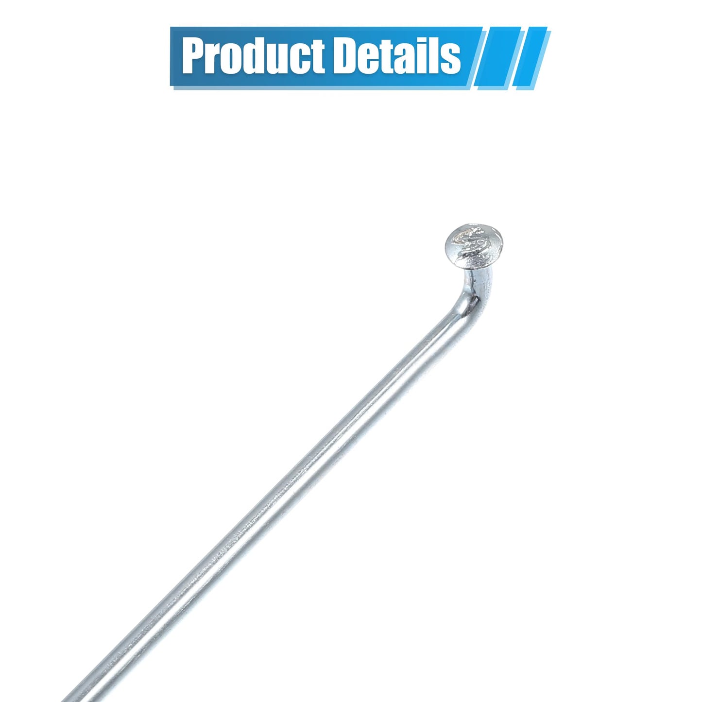 X AUTOHAUX 36pcs 14G J Bend Bicycle Galvanized Spokes 300mm 11.81" Cycle Spokes with Brass Nipples Steel Spokes for Mountain Bike MTB