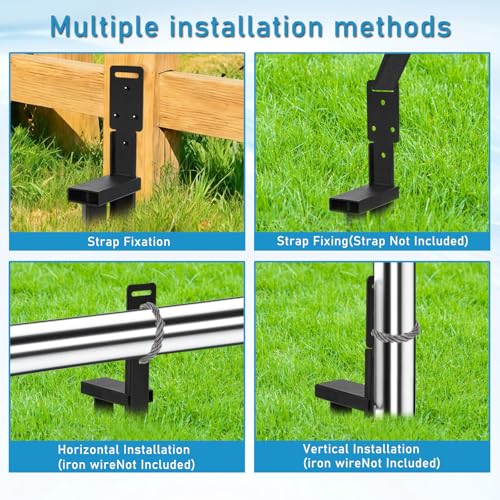 WPBHk 4PCS Heavy Duty Ground Anchors with L Brackets - Fence & Tent Repair Kit