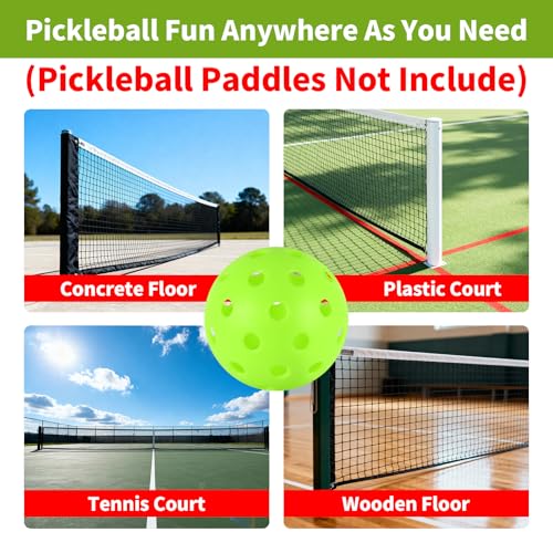 Outdoor Pickleball Balls Set - 4 Pcs Green, 40 Holes