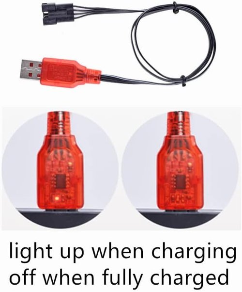 CBB 7.4V 600mAh Li-Ion Rechargeable Battery - Includes SM-4P Plug & Charger Cable for Airsoft Guns