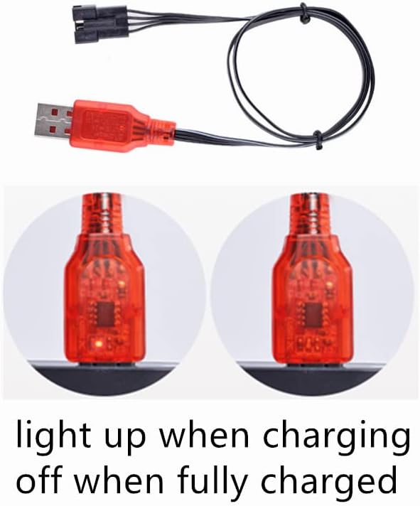 7.4V 600mAh Li-ion Battery by [Brand Name] - SM-4P Plug & USB Charger for Airsoft Guns