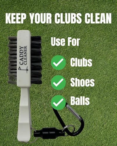 Caddy Cleaner Masters Green Golf Club Brush - Mini Magnetic Dual-Sided Cleaner
