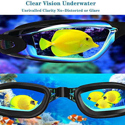 Swim Goggles - Anti-Fog, UV Protection, 2 Pack for Adults & Youth