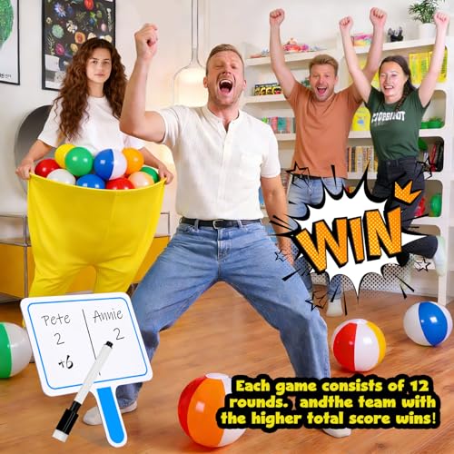 Giant Yard Game Set for Adults & Kids - Outdoor Toss & Catch Party Game with 4 Oversized Pants & Accessories