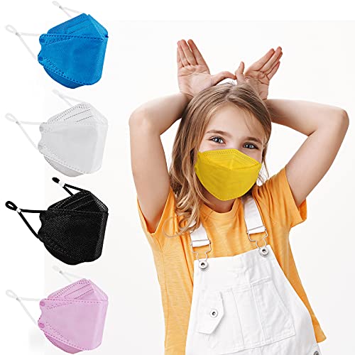 KN95 Kids Masks for Children, Individual Wrapped Colored Mask Kid Sized, Small Soft Mask for Boys Girls, Comfortable Fit for Easy Breath Talk, Adjustable Nose Wire Mask 20 Packs