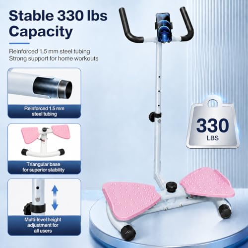 Waist Twisting Machine with Handlebar & Phone Holder - 330 lbs Capacity