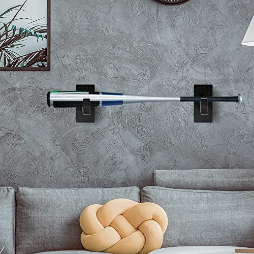 Baseball Bat Wall Mount - Horizontal Holder for Display - Black