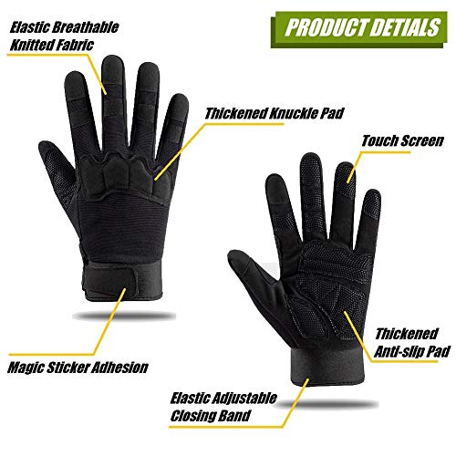 Full Finger Touch Screen Outdoor Gloves - Black, Medium