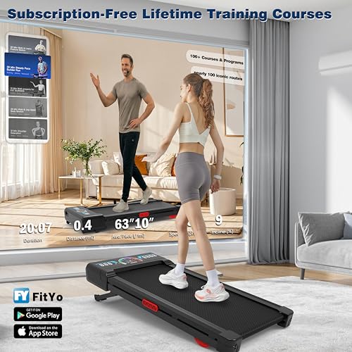 Under Desk Treadmill with 12% Auto Incline, 450 lb Capacity, Bluetooth Speaker