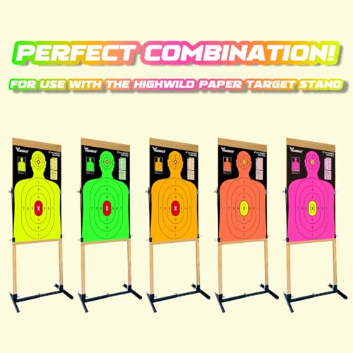 Silhouette Shooting Targets 23x35 Inch - 5 Pack Fluorescent Multi Color