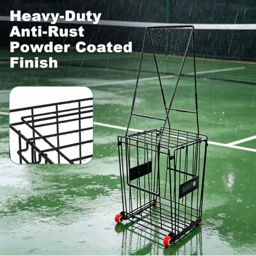 Portable Tennis Ball Hopper - 75 Ball Capacity, Dual Use