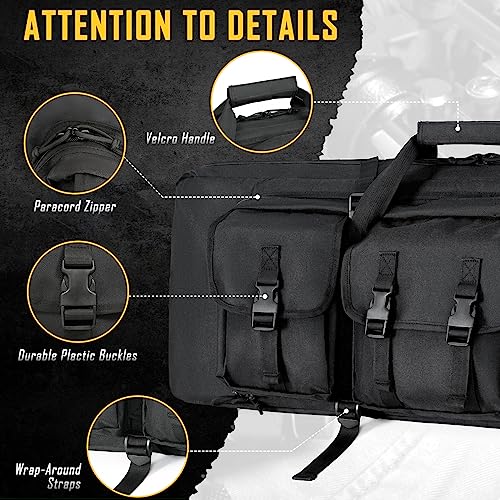 Double Rifle Case Bag with Pistol Storage - Soft Padded Tactical Backpack