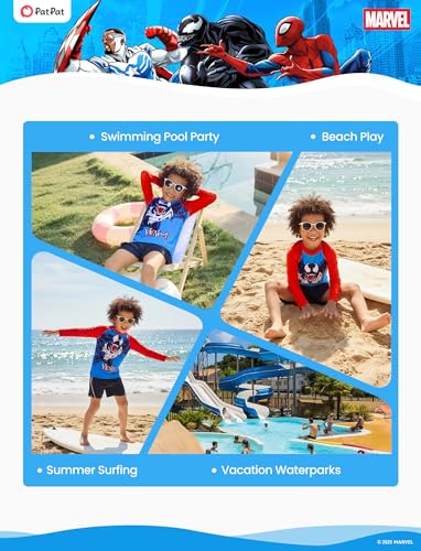 Kids UPF 50+ Long Sleeve Rash Guard Swim Shirt - 6-7 Years, Marvel Venom