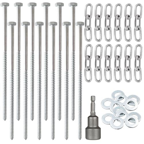 12 pcs 3/8 x 12 inch Heavy Duty Ground Anchors Tent Stakes Kit