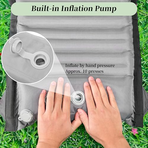 Green Portable Inflatable Folding Seat with Back Support - Lightweight Camping & Travel Chair