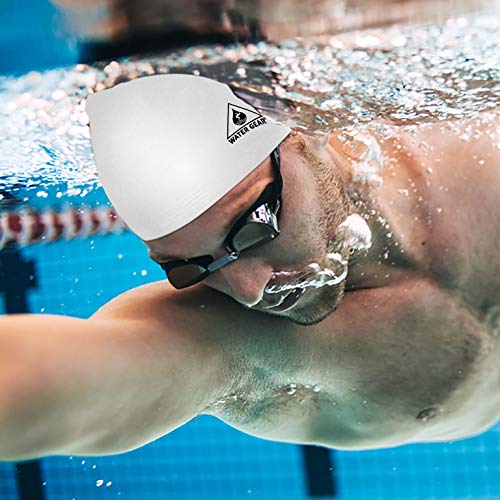 Latex Swim Cap for Adults - Durable & Flexible - White
