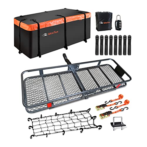 Hitch Mount Cargo Carrier Rack with Waterproof Bag & Accessories