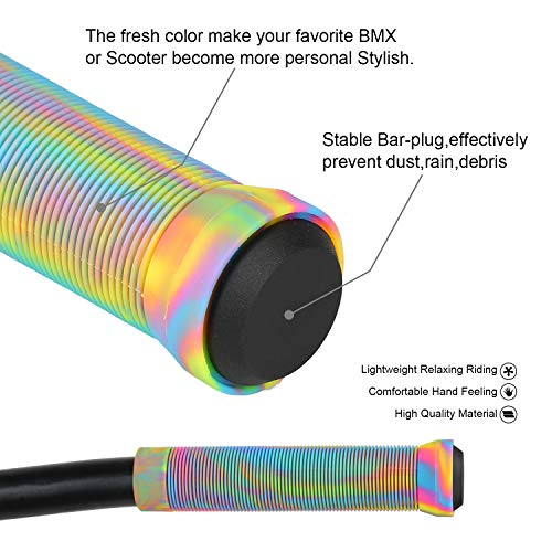 Mixed Color Handlebar Grips - 145mm Soft Scooter Grips - Rainbow