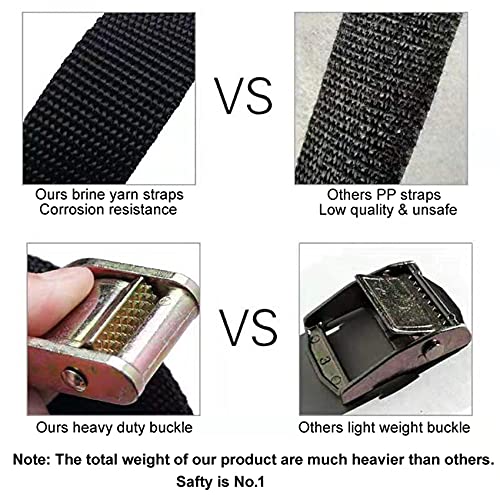 Heavy Duty Cam Buckle Tie Down Straps - 1" x 16' - Black