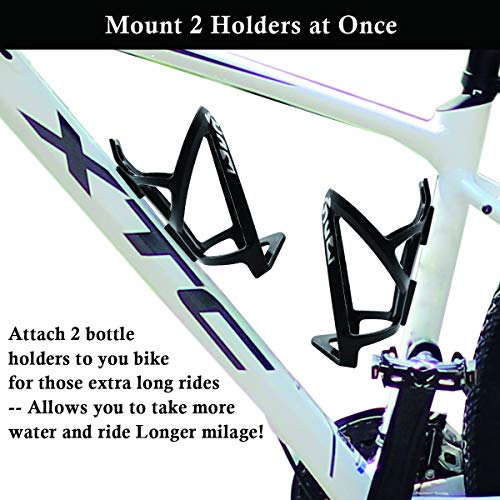 2-Pack Lightweight Bike Water Bottle Cage - Black