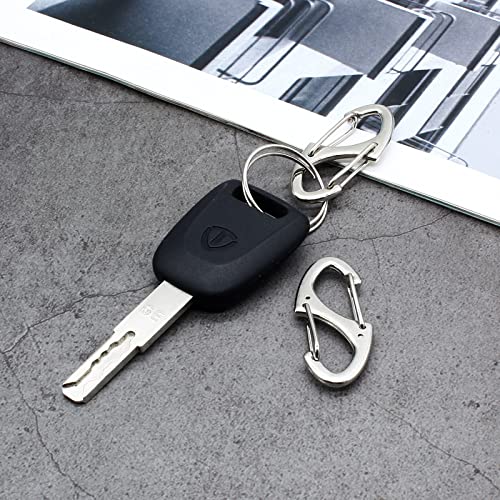 Dual Carabiner Clips - 20 Pack White Snap Hooks