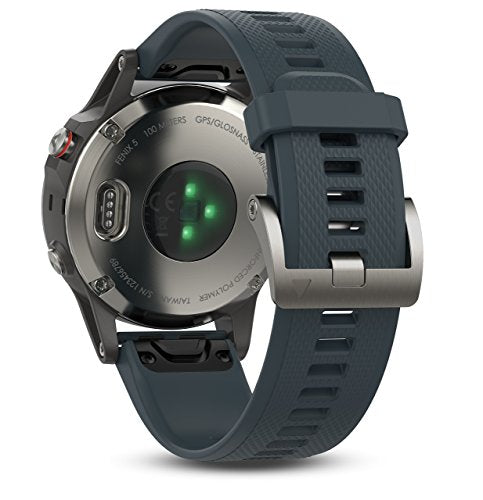 Garmin Fenix 5 Multisport GPS Watch - Silver & Granite Blue Band