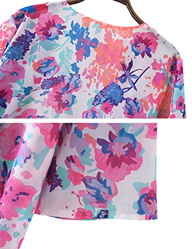Chiffon Kimono Beach Cover-Up for Women - Floral Print
