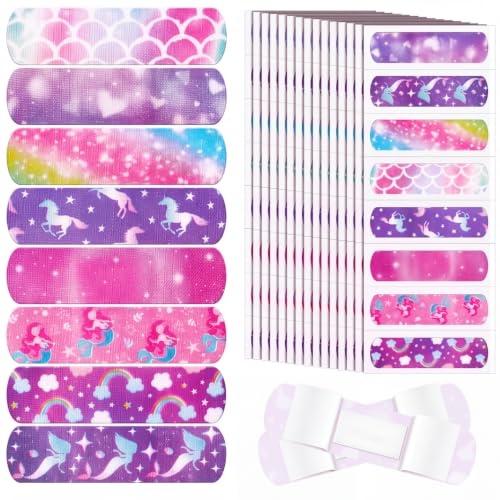 Funtery 8 Styles Kids Fabric Bandages Self Adhesive, 120 Pcs Wrap for