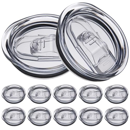 12 Pcs 20 oz Skinny Tumbler Lids Replacement Splash-Guard Sliding 2.64" Mouth ORJ