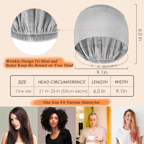 Soft Chemo Headwear for Women - 2 Pcs Lightweight Hair Cap - Black & Light Grey