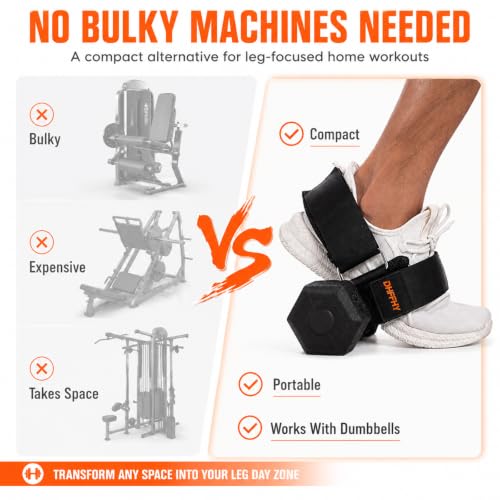 Monkey Foot Dumbbell Attachment - Adjustable Ankle Strap, 2PCS Black