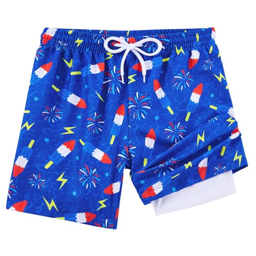 Boys Swim Trunks with Mesh Liner - Sizes 4-12T