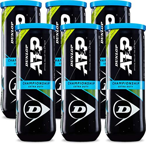 Dunlop Sports ATP Championship Tennis Balls 4 x 3-Ball Cans | Endorsed by ATP Tour