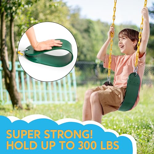 Heavy Duty Green Swing Seat with 66" Chain - Kids Outdoor Play