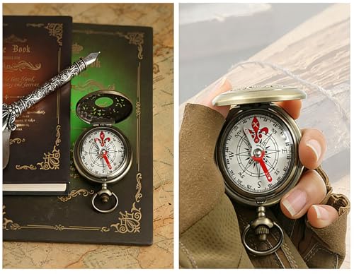 aiGear Retro Copper Alloy Hiking Compass - Portable Outdoor Navigation Tool