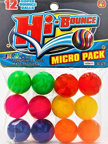 Bouncy Ball Set - 12 Assorted Colors High Bounce Balls