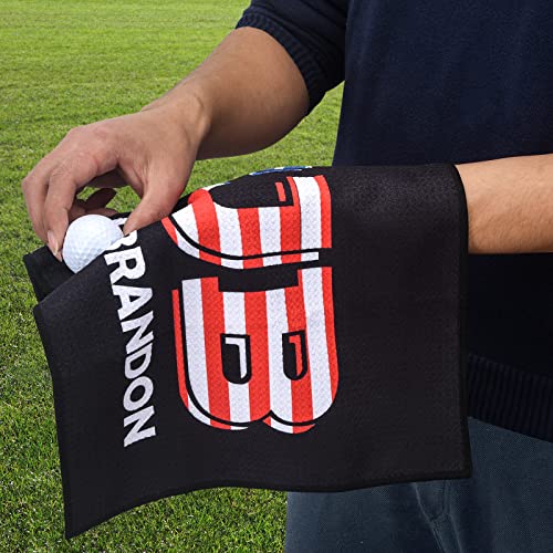 Microfiber Golf Towel - 16x12 Inch Waffle Weave with Hook - Let's Go Brandon