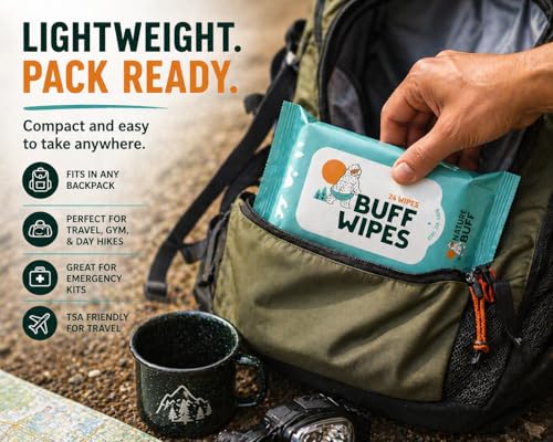 Camping Wet Wipes - Biodegradable Full Body Cleansing Wipes, 1 Count