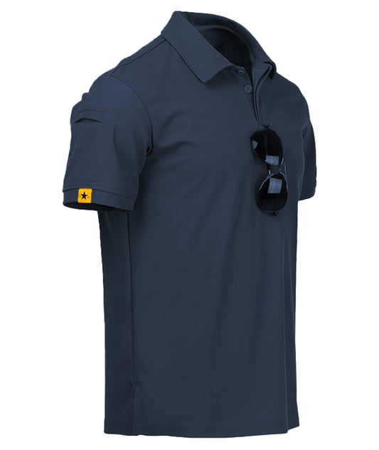 ZITY Mens Polo Shirt Short Sleeve Sports Tactical T-Shirt Athletic Golf Polos Daily Casual Stylish Collared Shirts for Men Navy 4X-Large