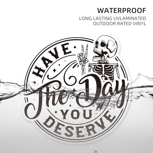 Funny Skeleton Magnetic Car Decal - Motivational Black & White