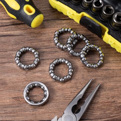 4pcs 1/4" x 9 Balls Bike Crank Bearings - Stainless Steel