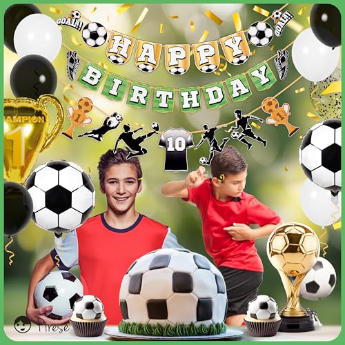 Soccer Birthday Party Decorations Kit - Happy Birthday Banner & Balloons
