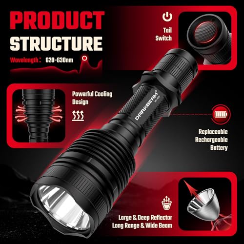 DARKBEAM Mini Red Light Flashlight for Night Hunting & Wildlife Observation
